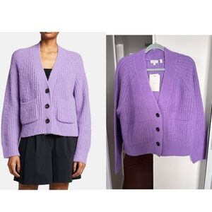 A.L.C. Cleveland Cardigan Alpaca Wool Amethyst Purple Size S